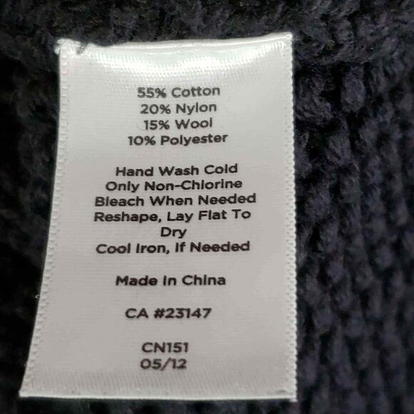 Talbots Sweater Women's Cable Knit Pullover Size XL Cotton Chunky Knit Black - Picture 7 of 8